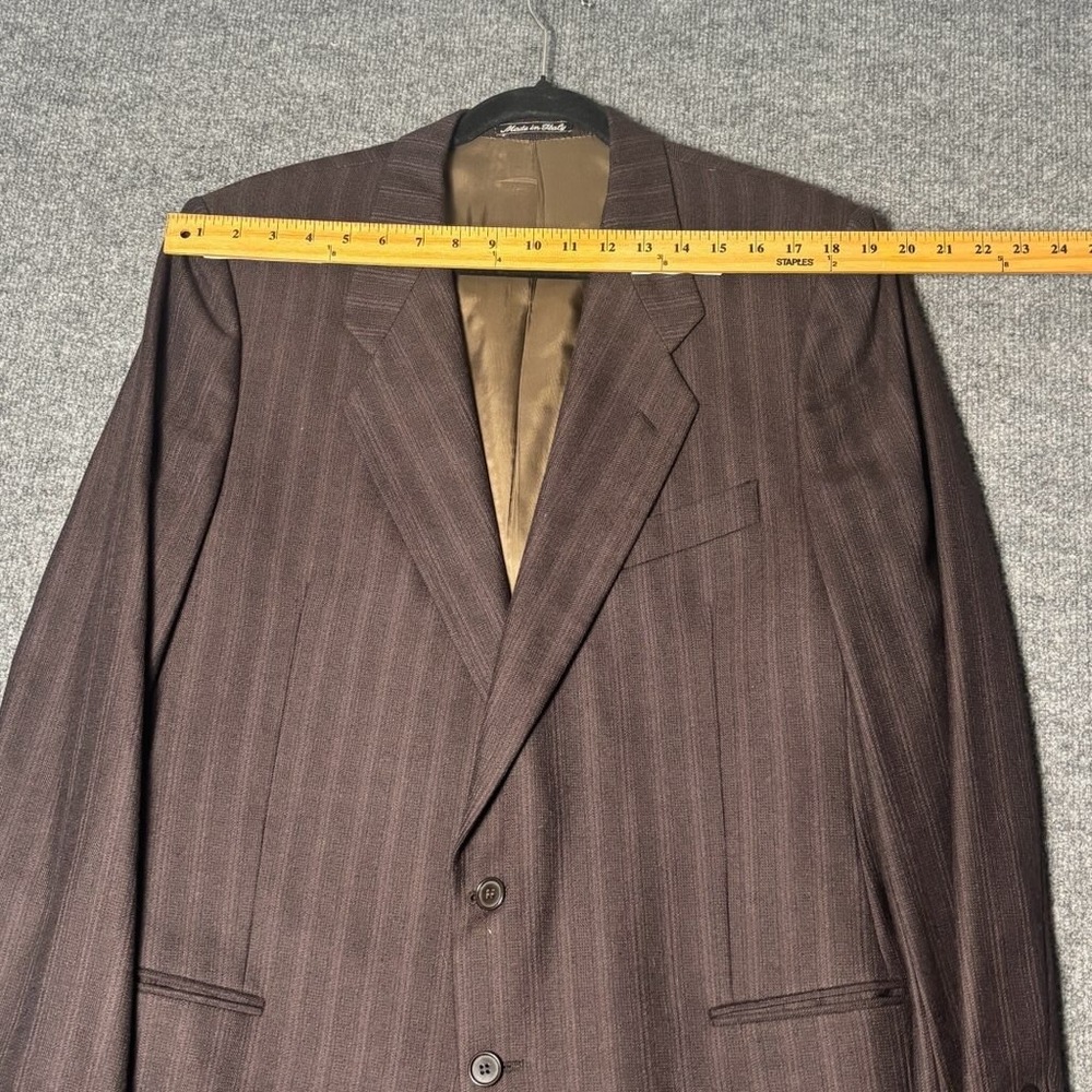 Emanuel Ungaro Uomo Brown Pinstripe Virgin Wool Blazer Saks Fifth Avenue 42L IT - Picture 11 of 16